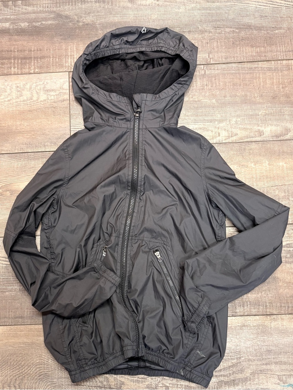 Ivivva Girls Size 10 Black Hooded Windbreaker Jacket